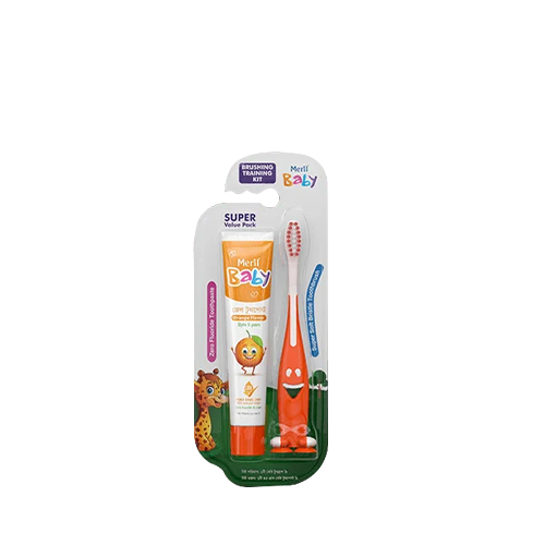 Meril Baby Gel Toothpaste With Toothbrush Combo Pack~ 45 Gm