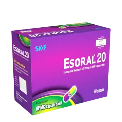 Esoral 20 mg Capsule ~ 1 Strip